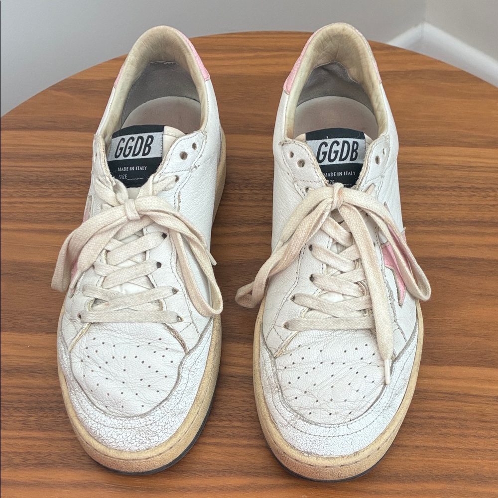 Golden Goose Ball Star Pink and White Sneakers (GGDB) 38